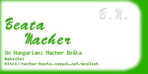beata macher business card