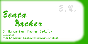 beata macher business card